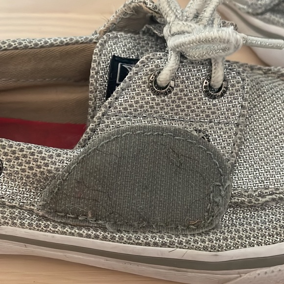 SPERRY TopSider girls silver boat shoes size 11 GUC - Picture 10 of 14